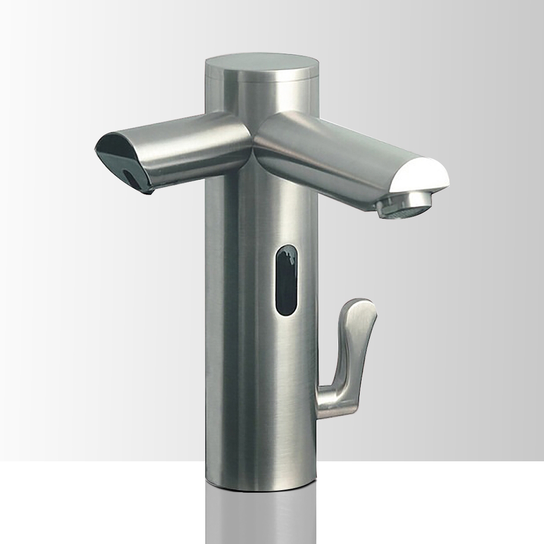 LENOX COMMERCIAL DUAL AUTOMATIC SENSOR FAUCET WITH SENSOR SOAP DISPENSER IN FINISH